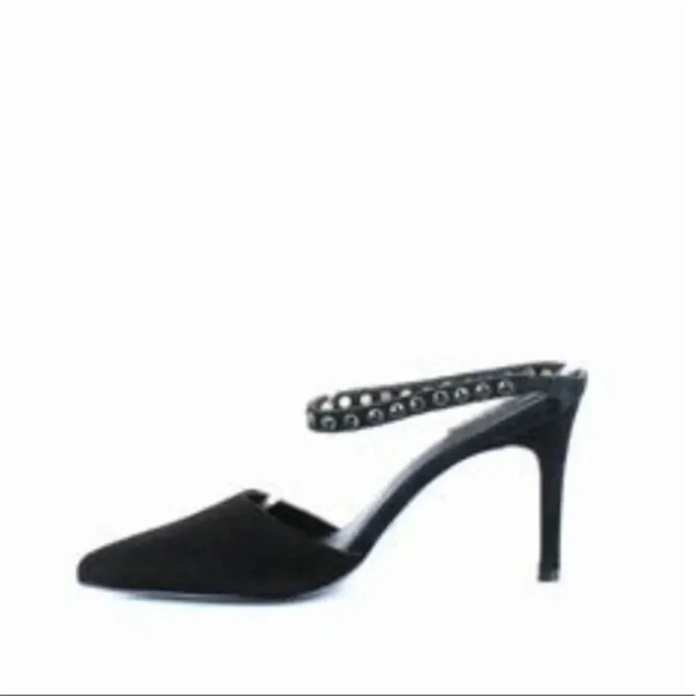 Jaggar Opulent Studded Pointed Toe Sling back Black Heels Size 10